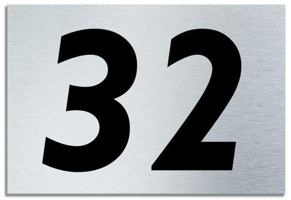 Number 32 Contemporary House Plaque | Brusher Aluminium modern door sign
