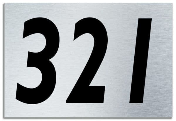 Number 321 Contemporary House  Plaque | Brusher Aluminium modern door sign