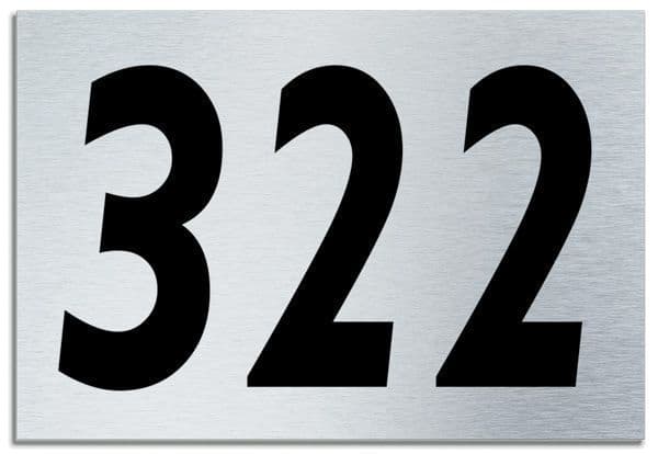 Number 322 Contemporary House  Plaque | Brusher Aluminium modern door sign