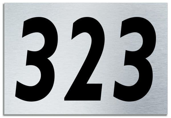 Number 323 Contemporary House Plaque | Brusher Aluminium modern door sign