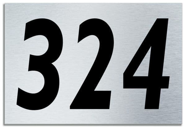 Number 324 Contemporary House  Plaque | Brusher Aluminium modern door sign
