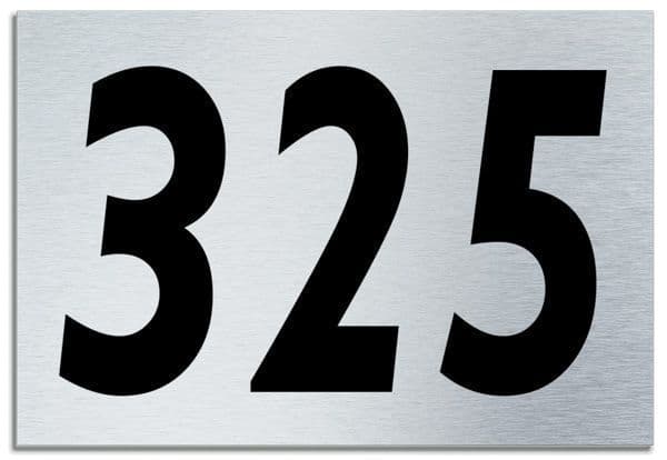 Number 325 Contemporary House  Plaque | Brusher Aluminium modern door sign