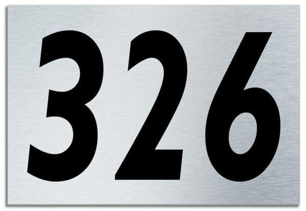 Number 326 Contemporary House  Plaque | Brusher Aluminium modern door sign