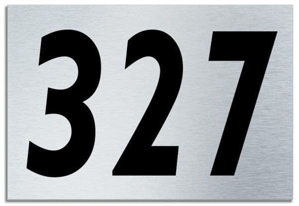 Number 327 Contemporary House  Plaque | Brusher Aluminium modern door sign