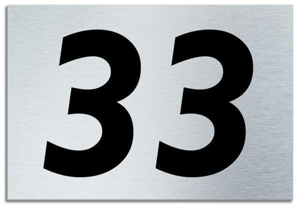 Number 33 Contemporary House  Plaque | Brusher Aluminium modern door sign