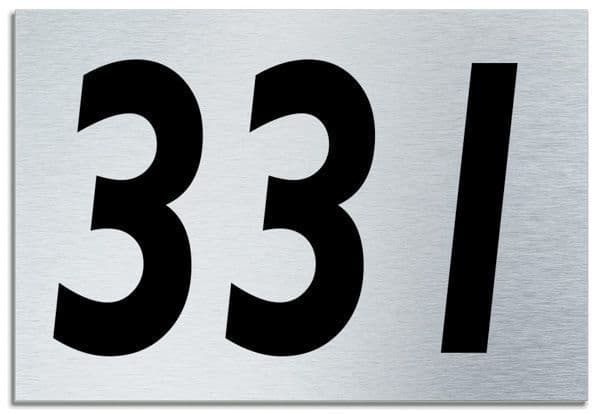 Number 331 Contemporary House  Plaque | Brusher Aluminium modern door sign
