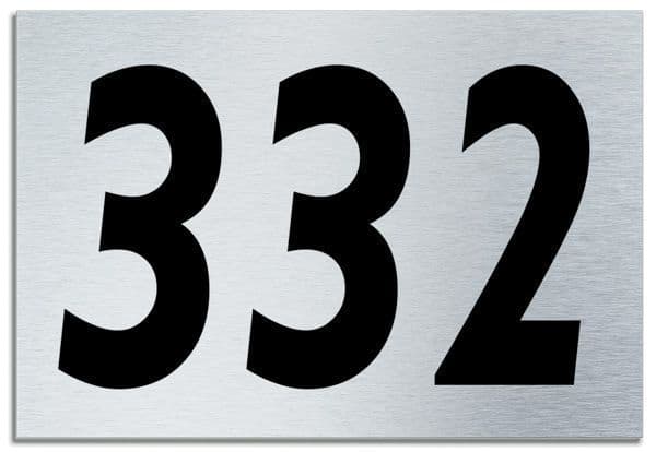 Number 332 Contemporary House  Plaque | Brusher Aluminium modern door sign