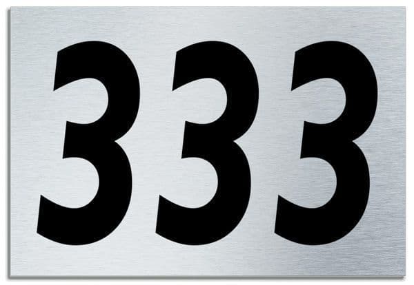 Number 333 Contemporary House  Plaque | Brusher Aluminium modern door sign
