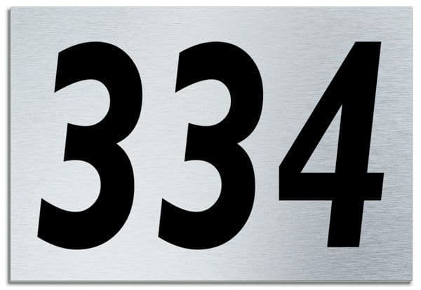 Number 334 Contemporary House  Plaque | Brusher Aluminium modern door sign