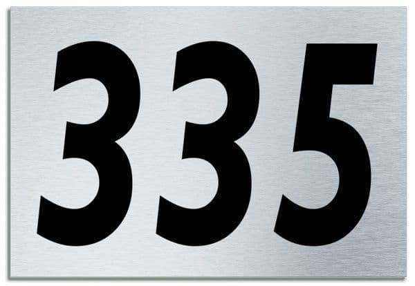Number 335 Contemporary House  Plaque | Brusher Aluminium modern door sign