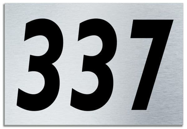 Number 337 Contemporary House  Plaque | Brusher Aluminium modern door sign