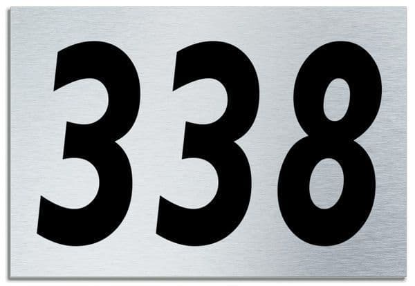 Number 338 Contemporary House  Plaque | Brusher Aluminium modern door sign