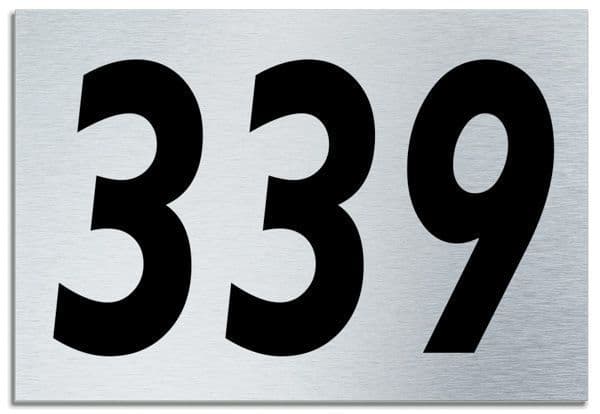 Number 339 Contemporary House Plaque Brusher Aluminium modern door sign