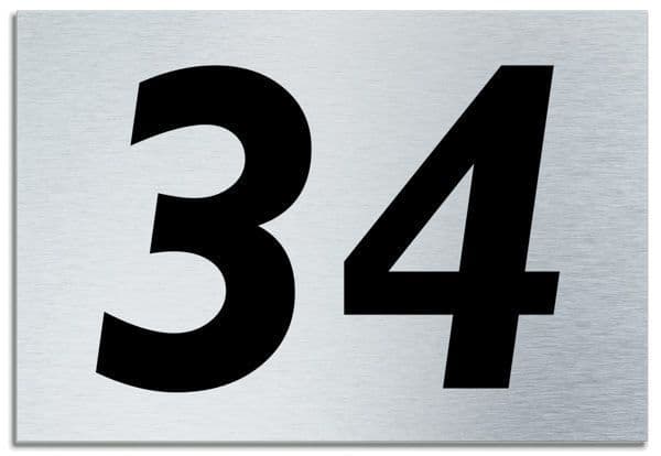 Number 34 Contemporary House  Plaque | Brusher Aluminium modern door sign