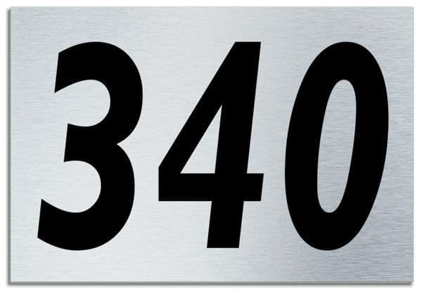 Number 340 Contemporary House  Plaque | Brusher Aluminium modern door sign