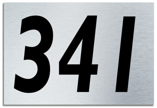 Number 341 Contemporary House  Plaque | Brusher Aluminium modern door sign