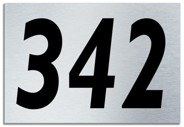 Number 342 Contemporary House  Plaque | Brusher Aluminium modern door sign