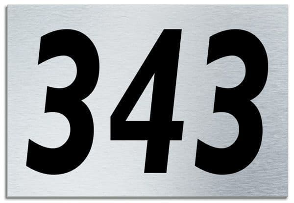 Number 343 Contemporary House  Plaque | Brusher Aluminium modern door sign
