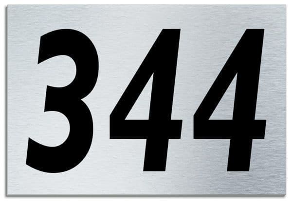 Number 344 Contemporary House  Plaque | Brusher Aluminium modern door sign