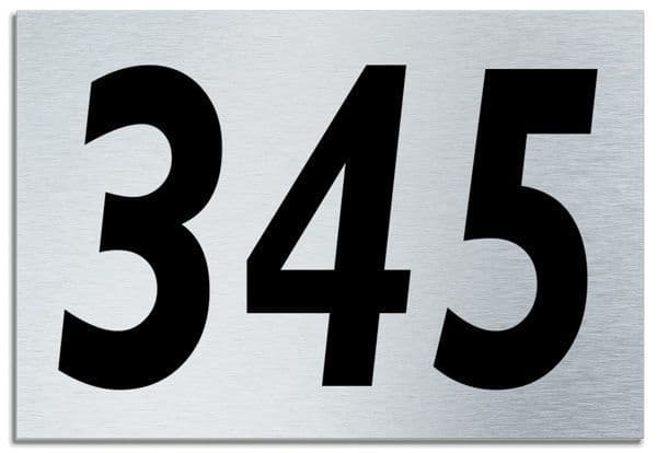 Number 345 Contemporary House  Plaque | Brusher Aluminium modern door sign