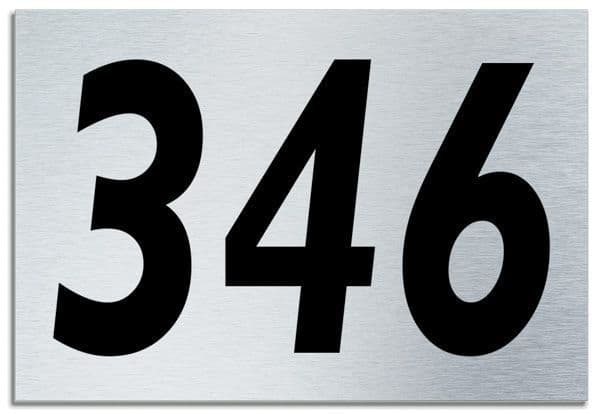 Number 346 Contemporary House  Plaque | Brusher Aluminium modern door sign
