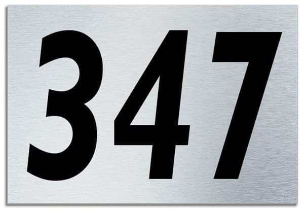 Number 347 Contemporary House  Plaque | Brusher Aluminium modern door sign