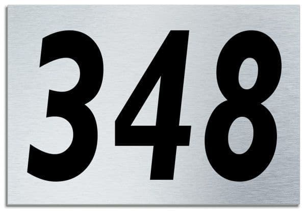 Number 348 Contemporary House  Plaque | Brusher Aluminium modern door sign