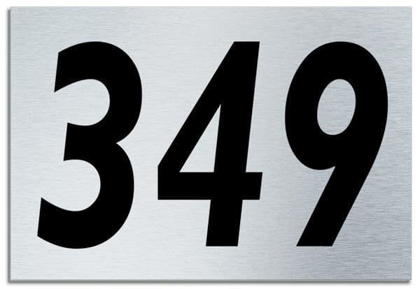 Number 349 Contemporary House  Plaque | Brusher Aluminium modern door sign