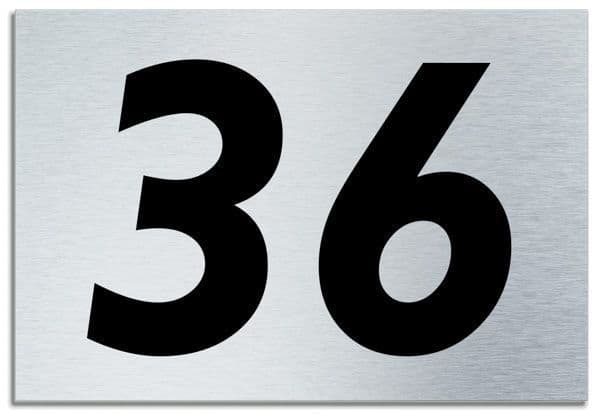 Number 36 Contemporary House Plaque | Brusher Aluminium modern door sign