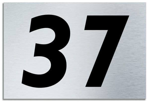 Number 37 Contemporary House  Plaque | Brusher Aluminium modern door sign