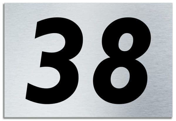 Number 38 Contemporary House  Plaque | Brusher Aluminium modern door sign
