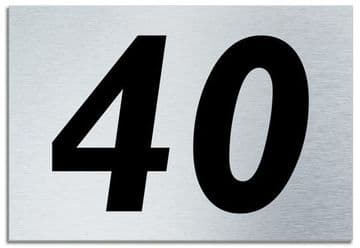 Number 40 Contemporary House Plaque | Brusher Aluminium modern door sign