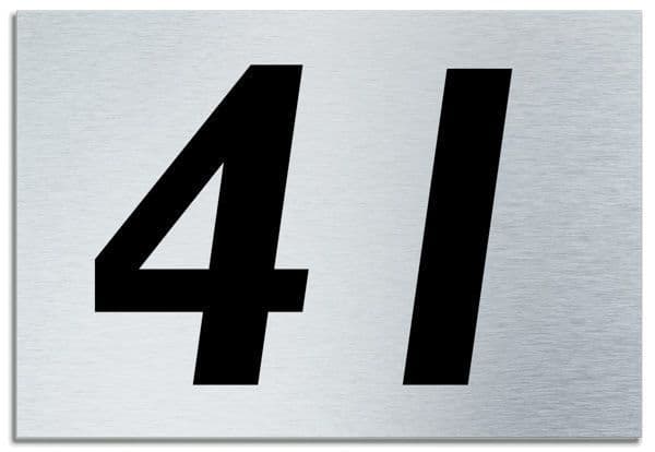 Number 41 Contemporary House Plaque Brusher Aluminium modern door sign