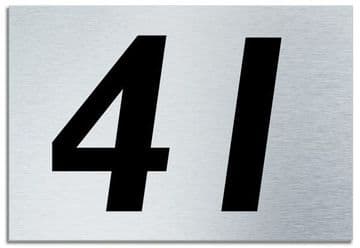 Number 41 Contemporary House Plaque | Brusher Aluminium modern door sign
