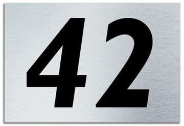 Number 42 Contemporary House Plaque | Brusher Aluminium modern door sign