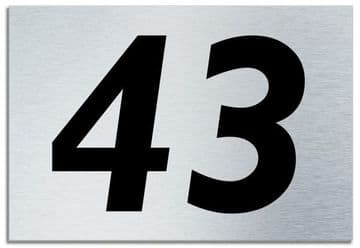 Number 43 Contemporary House Plaque | Brusher Aluminium modern door sign