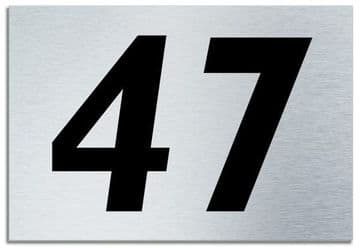 Number 47 Contemporary House Plaque | Brusher Aluminium modern door sign