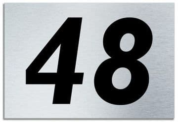 Number 48 Contemporary House Plaque | Brusher Aluminium modern door sign
