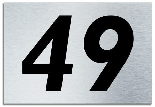 Number 49 Contemporary House Plaque Brusher Aluminium modern door sign