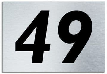 Number 49 Contemporary House Plaque | Brusher Aluminium modern door sign