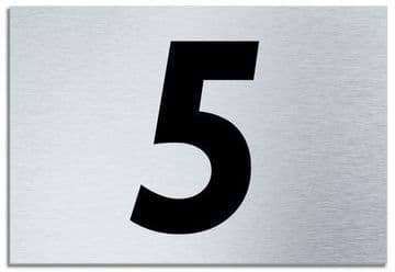 Number 5 Contemporary House Plaque | Brusher Aluminium modern door sign