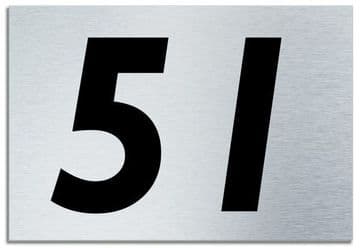 Number 51 Contemporary House Plaque | Brusher Aluminium modern door sign