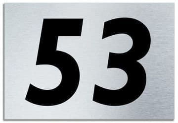 Number 53 Contemporary House Plaque | Brusher Aluminium modern door sign