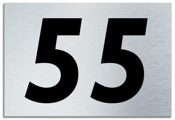 Number 55 Sign Post Number 55 Contemporary House Plaque Brusher Aluminium modern door sign