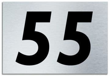 Number 55 Contemporary House Plaque | Brusher Aluminium modern door sign