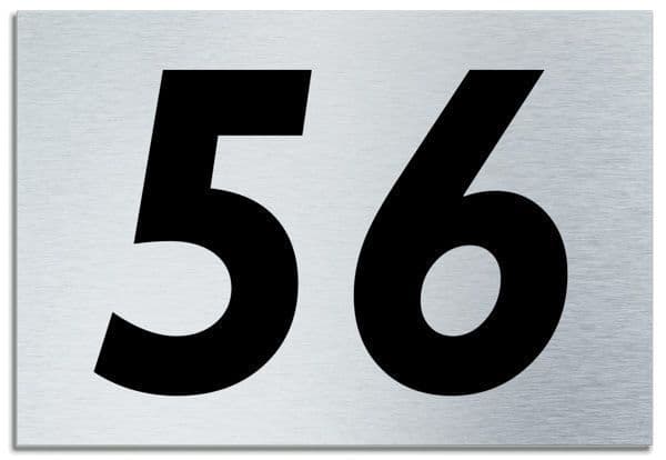 Number 56 Contemporary House Plaque Brusher Aluminium modern door sign