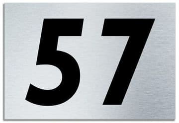 Number 57 Contemporary House Plaque | Brusher Aluminium modern door sign