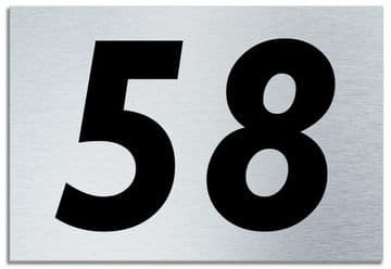 Number 58 Contemporary House Plaque | Brusher Aluminium modern door sign