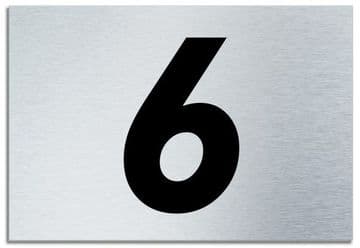 Number 6 Contemporary House Plaque | Brusher Aluminium modern door sign
