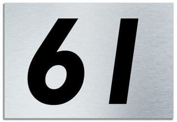 Number 61 Contemporary House Plaque | Brusher Aluminium modern door sign